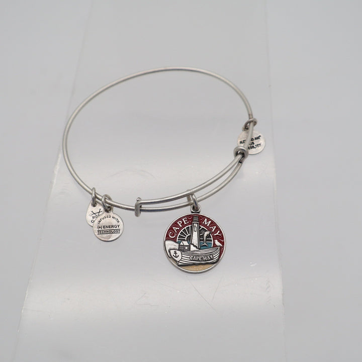 Alex and Ani Jersey Cape Seaglass Bracelet Lot 4pc Nautical Beach Charms Silver