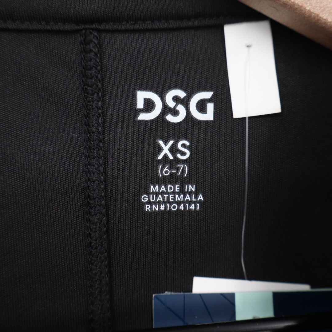 DSG Girls Movement Tee Pure Black Short Sleeve Athletic Shirt XS 6-7