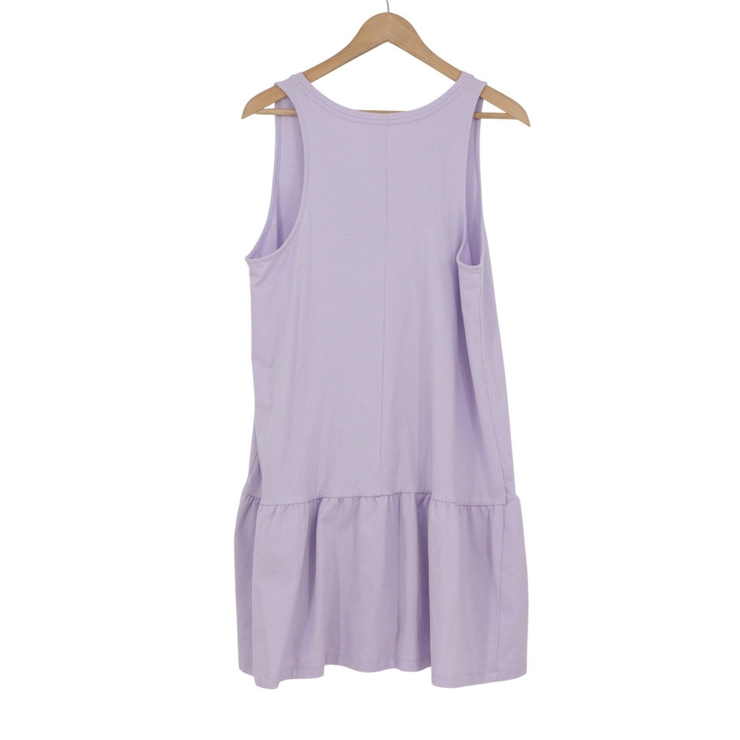 A New Day Lavender Purple V-Neck Ruffle Drop Waist Mini Dress Large