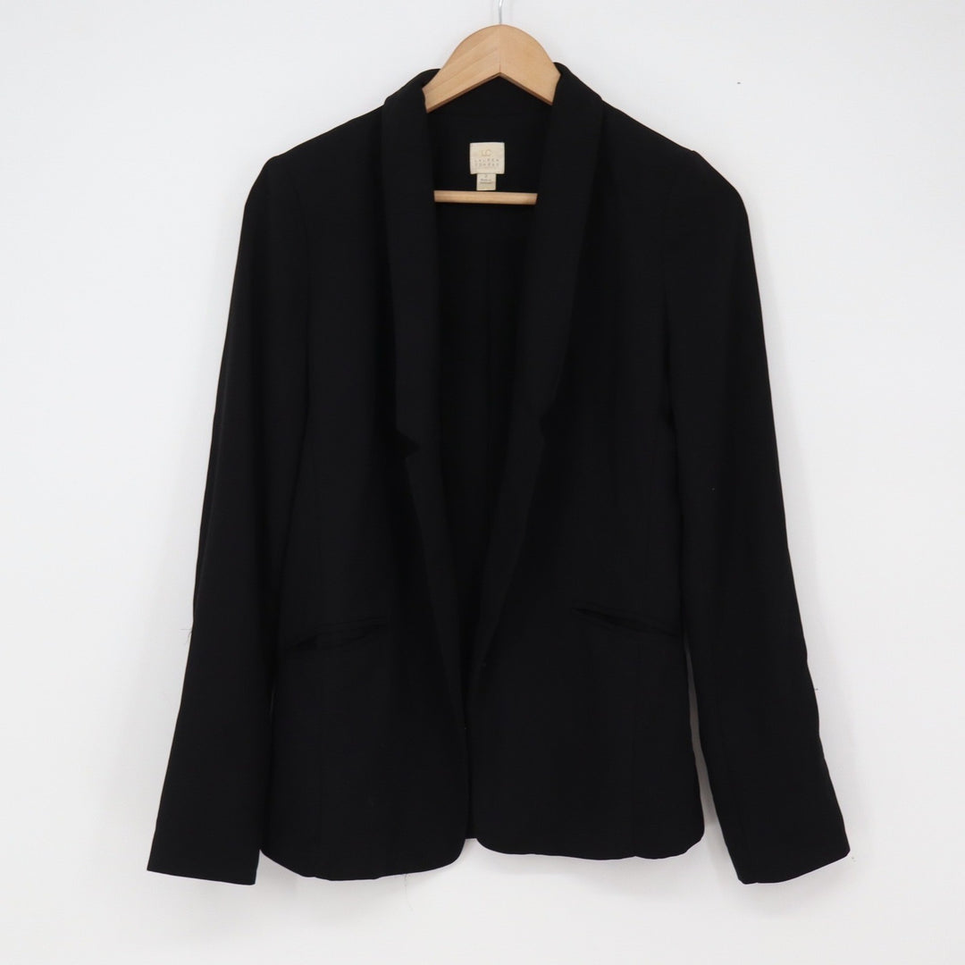 LC Lauren Conrad Blazer Womens 2 Open Front Black Shawl Collar Excellent