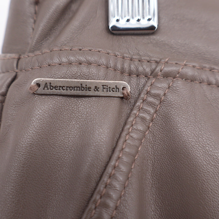 Abercrombie & Fitch Taupe Faux Leather Skinny Leggings Brown Pull On Pants