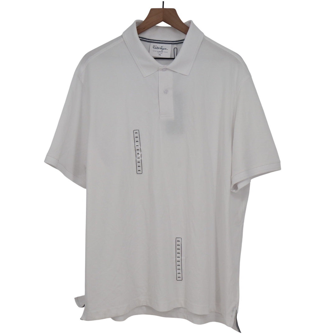 Walter Hagen Clubhouse Solid Pique Polo Mens XXL White Short Sleeve Golf Shirt