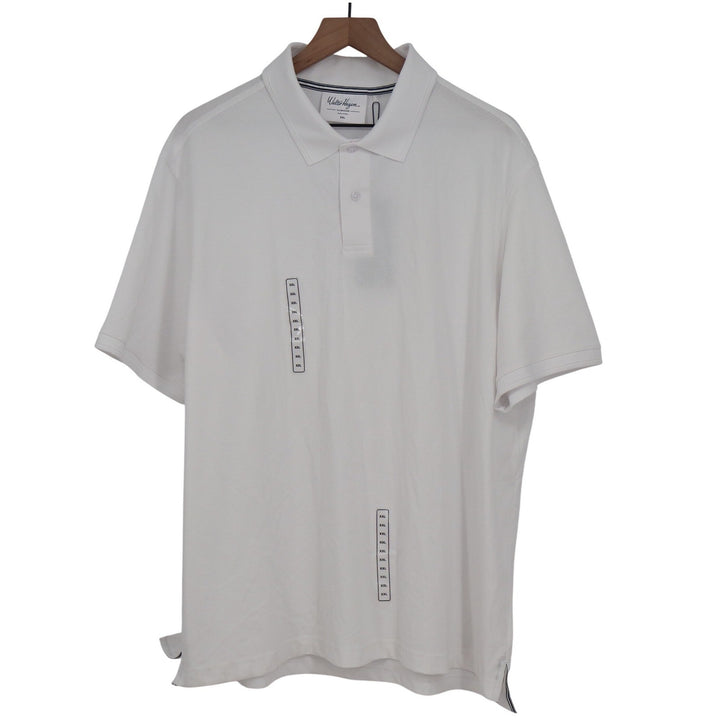 Walter Hagen Clubhouse Solid Pique Polo Mens XXL White Short Sleeve Golf Shirt