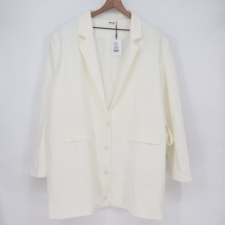 Showpo Denali Mini Dress White Tie Waist Blazer Dress US 14 New