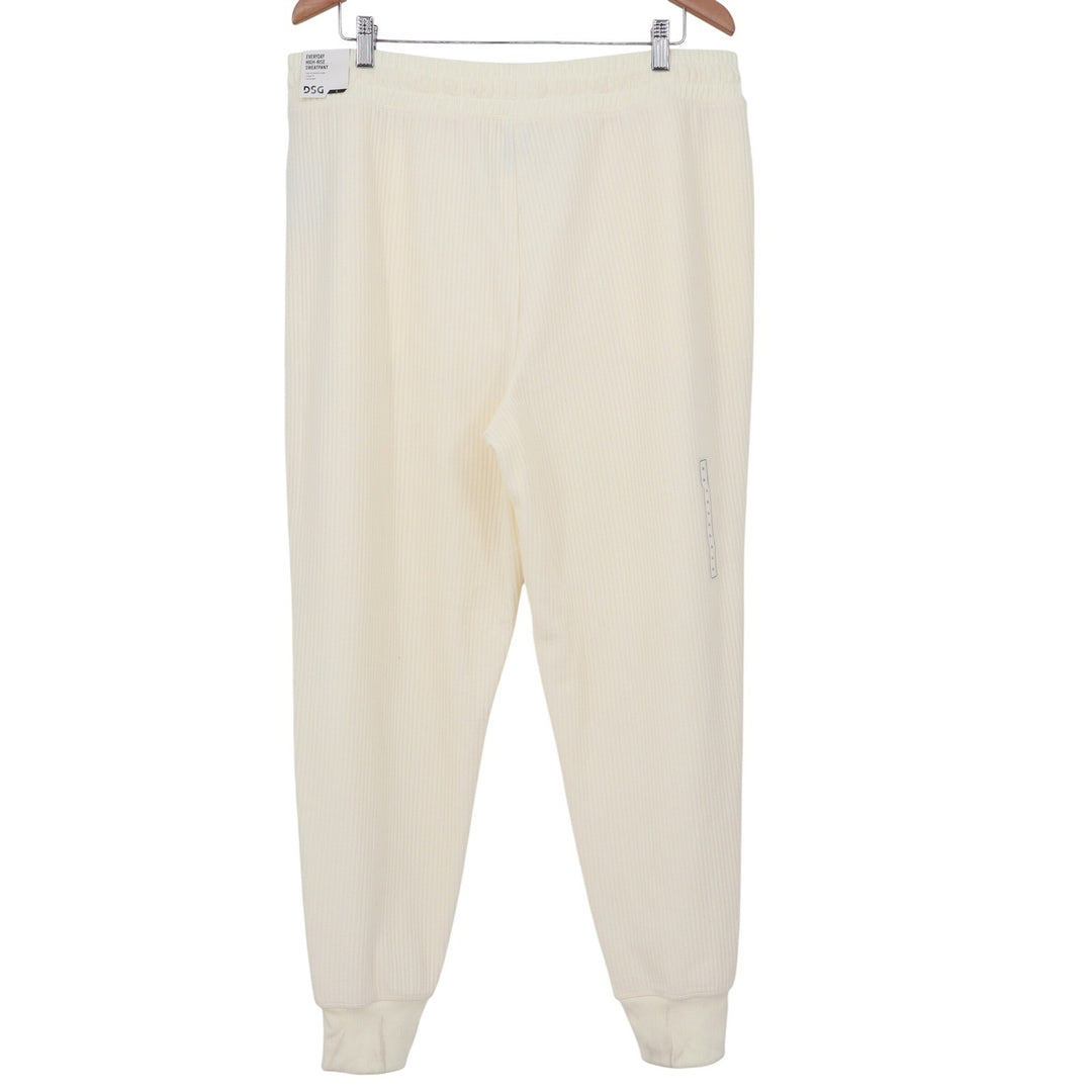 DSG So Soft Ottoman Jogger Light Cream Ribbed High Rise Sweatpants Womens XL