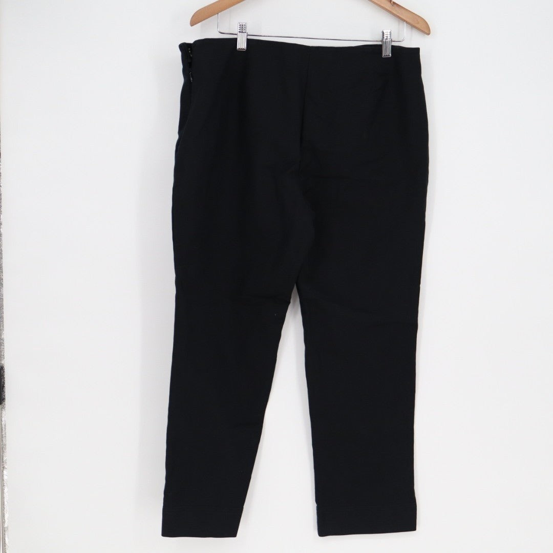 Charter Club Pants Womens 16 Black Cotton Stretch High Rise Casual Straight Leg