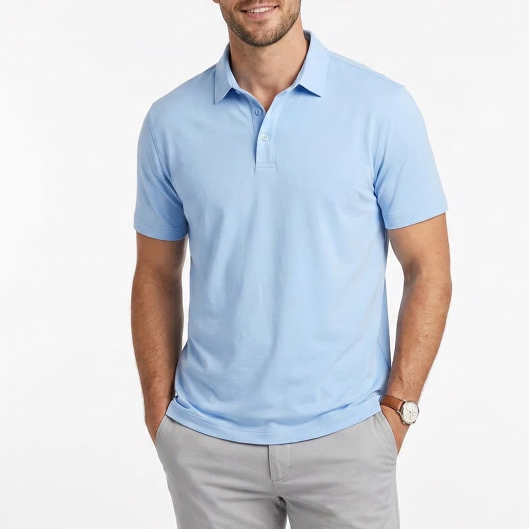 Polo Shirt Mens 3XL Blue Short Sleeve Collared Golf Tennis Performance Pullover