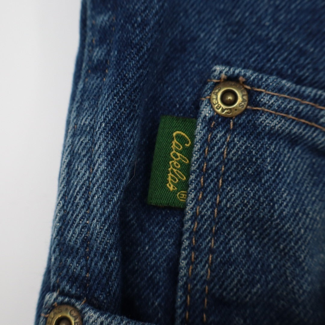 Cabela's Jeans Mens 30x30 Blue Denim Cotton Flannel Lining Straight Leg Outdoor
