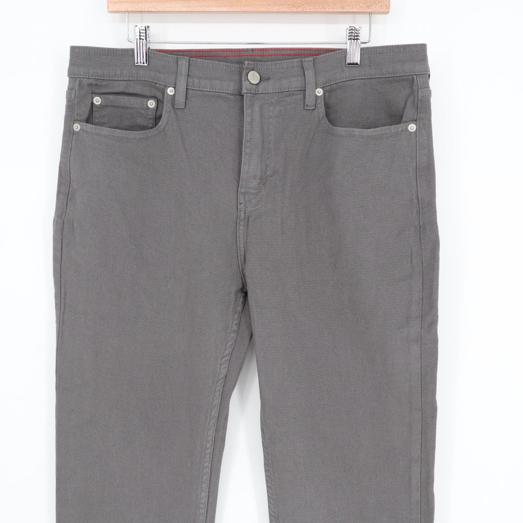 American Giant Roughneck Pants Men 34x32 Gray Cotton Stretch 5-Pockets Straight