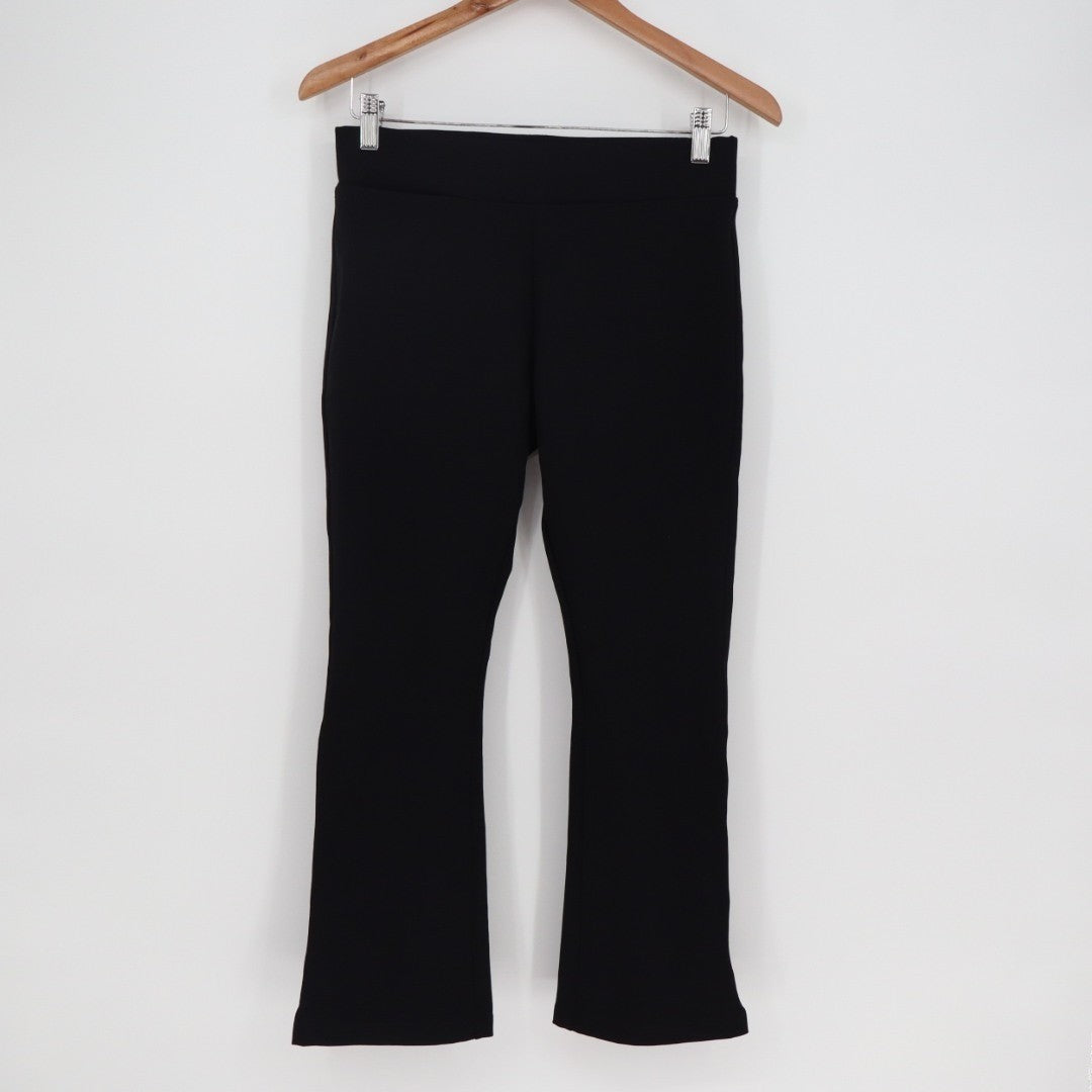 American Giant Ponte Kick Flared Pants Womens 6 Super Black Stretch Cropped