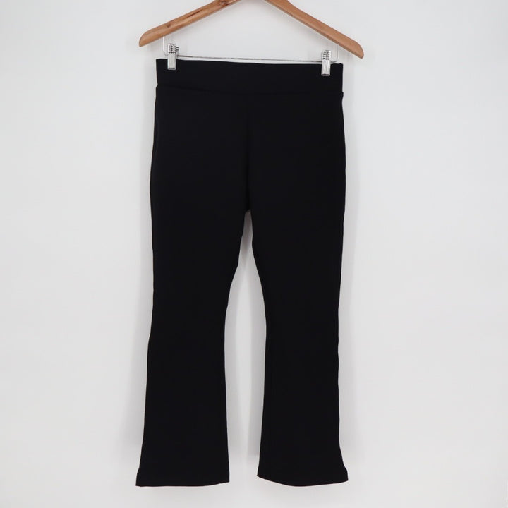 American Giant Ponte Kick Flared Pants Womens 6 Super Black Stretch Cropped