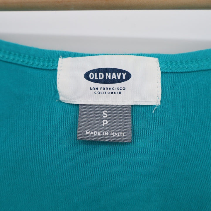 Old Navy Tank Top Women Small Petite Aqua Stretch Round Neck Yoga Running Active