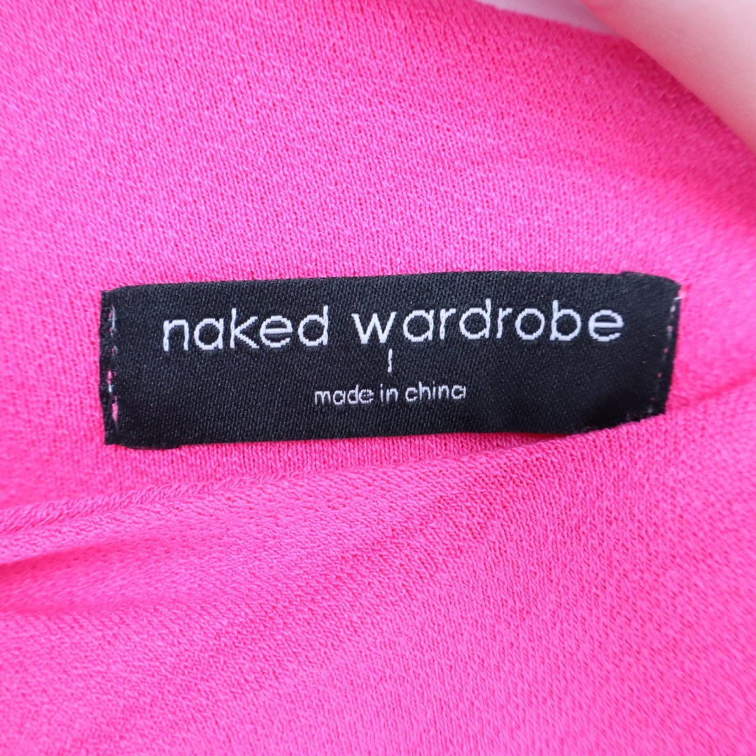 Naked Wardrobe Hot Pink One Shoulder Multi Strap Bodycon Mini Dress Size L