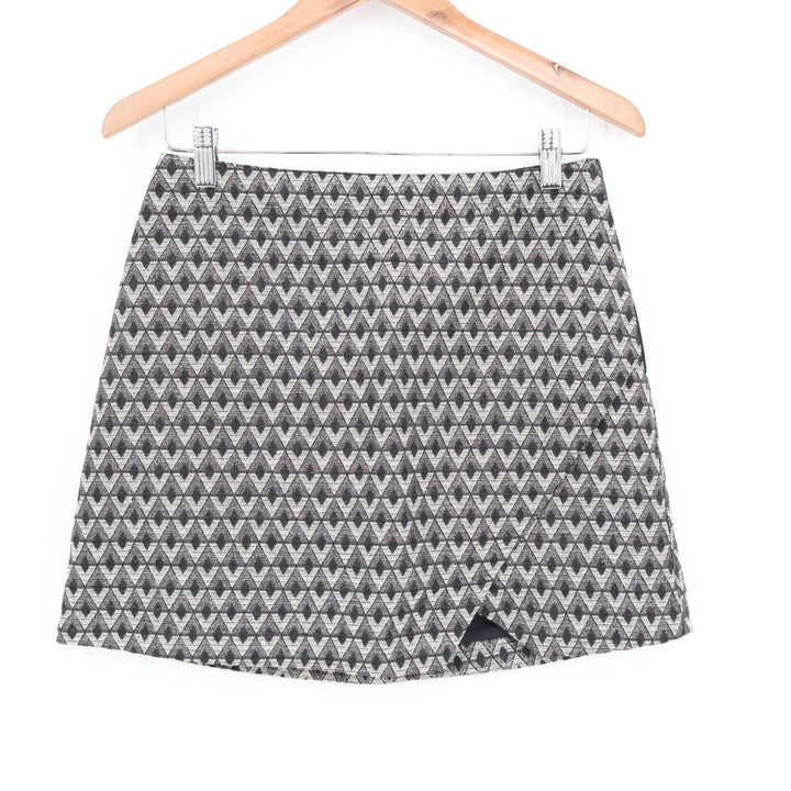 Abercrombie & Fitch Mini Skirt Womens 4 Gray Front Slit Side Zip High Waisted