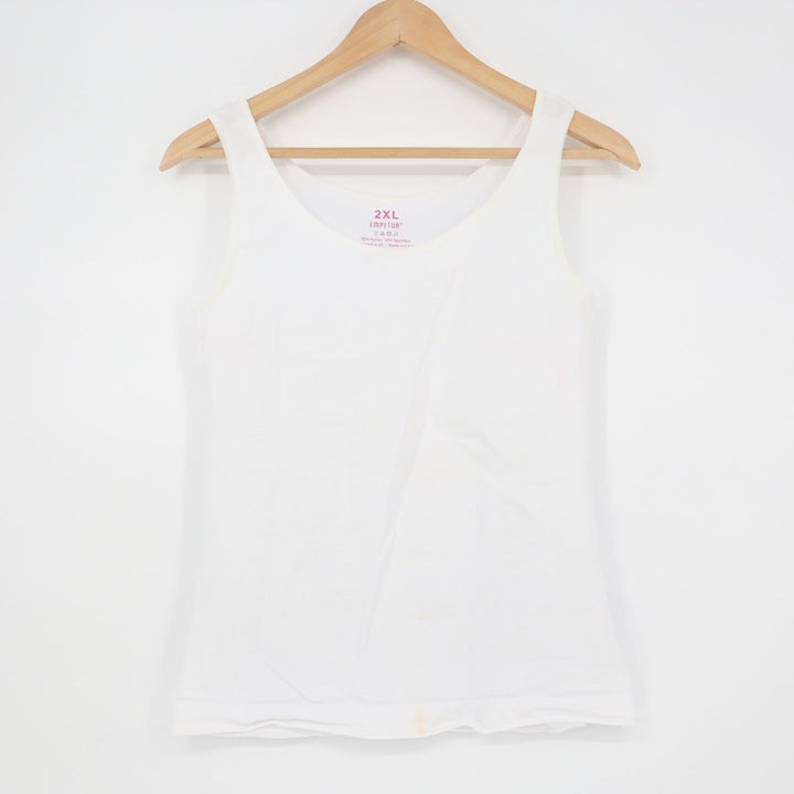 EMPETUA 2XL White Sleeveless Tank Top 90 Nylon 10 Spandex Seamless Comfort