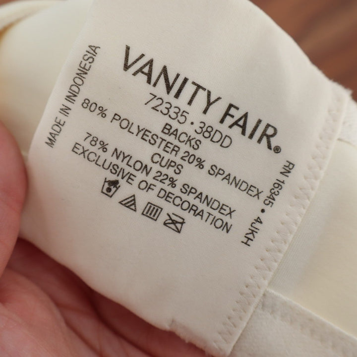 Vanity Fair Body Caress Full Coverage Wireless Bra 38DD Cream Adjustable Strap