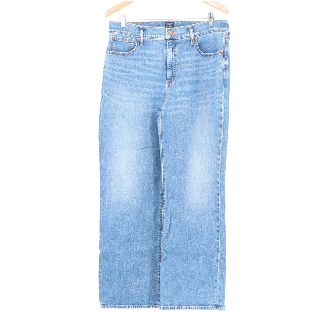 J.Crew Full Length Wide-Leg Jeans Medium Wash Blue High Rise Denim Size 31