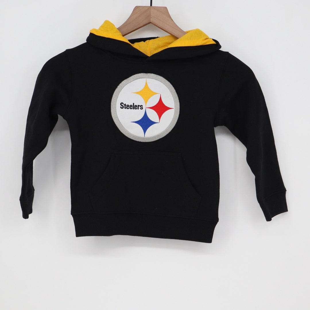 NFL Team Apparel Pittsburgh Steelers Kids Hoodie Black Yellow Size 4
