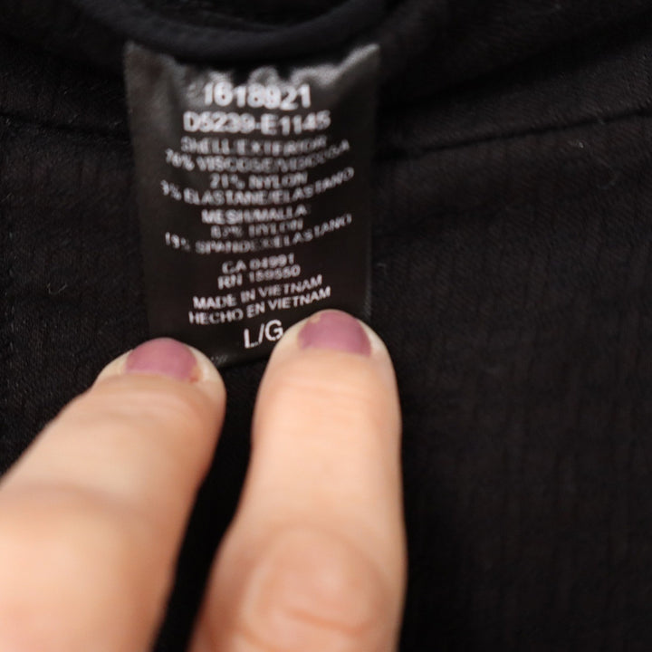 Hilary Radley Womens Black Pull On Straight Leg Trousers Size L