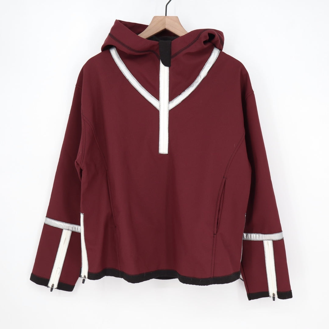 Reflective Rain Jackets Womens M Maroon Half Zip Hooded