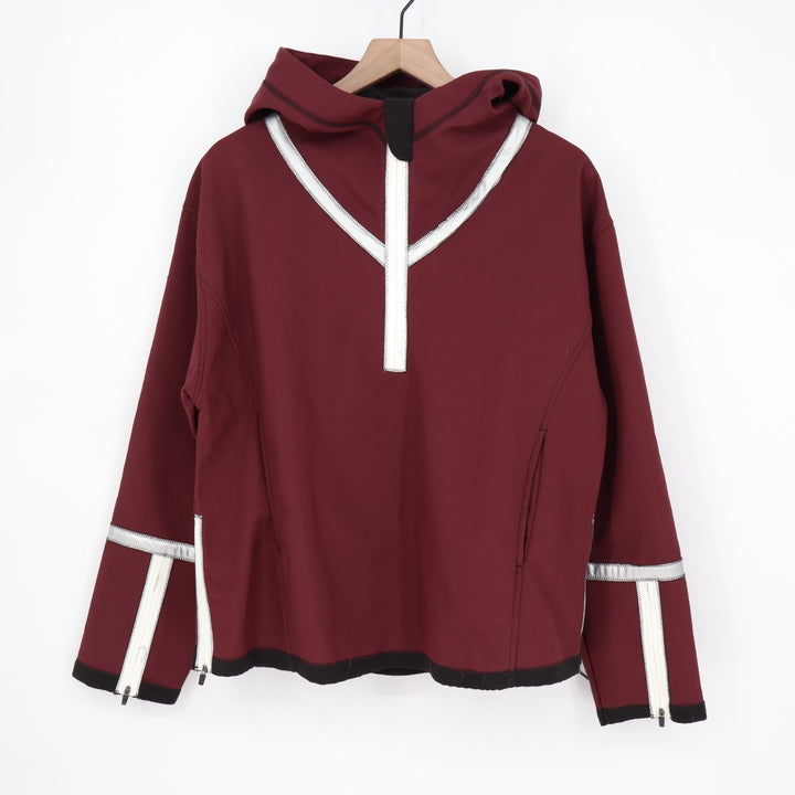 Reflective Rain Jackets Womens M Maroon Half Zip Hooded