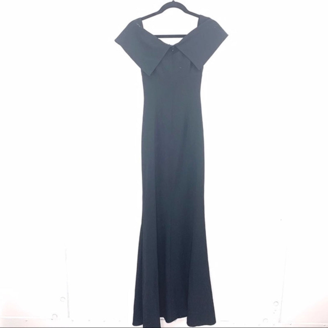 ELIZA J KNOT FRONT OFF THE SHOULDER MAXI DRESS