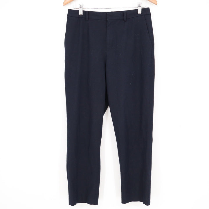 Uniqlo Smart Ankle Pants Navy Blue Tapered Stretch Trousers Mens M