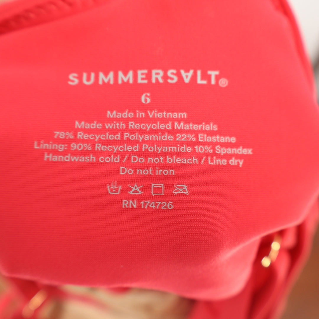 Summersalt One Piece Swimsuit Womens 6 The Ruffle Backflip Red Pink Excellent