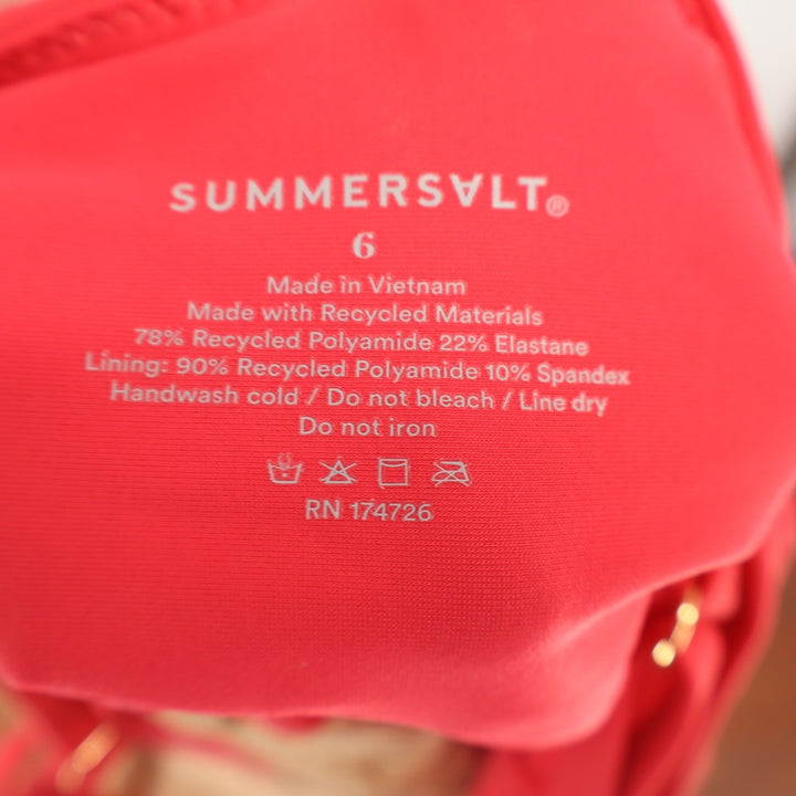 Summersalt One Piece Swimsuit Womens 6 The Ruffle Backflip Red Pink Excellent