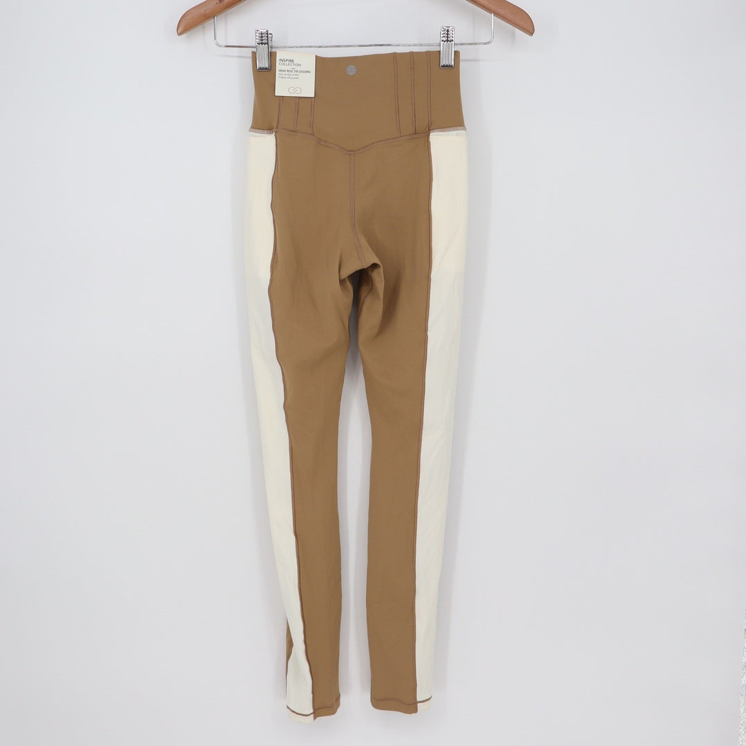 Calia Inspire Corseted 7/8 Leggings Tan Brown XS High Rise Pocket Legging