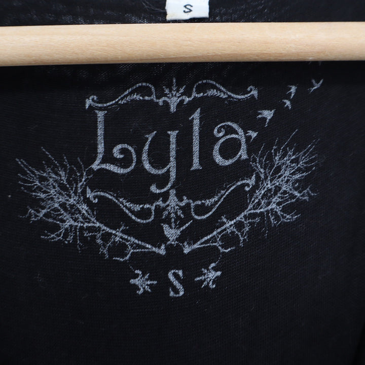 Lyla Black Textured Scale Tiered Racerback Tank Top Small