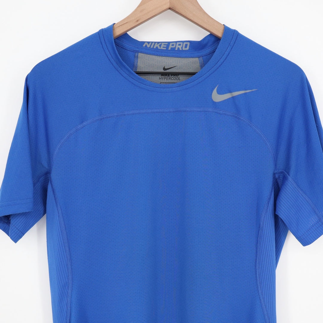 Nike Pro Hypercool T-Shirt Men Medium Blue Stretch Fitted Crew Neck Short Sleeve