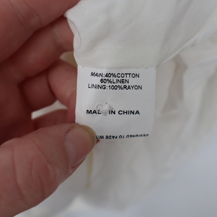 Showpo Ricki Mini Dress White Linen Blend Halter Neck Button Front Size 8