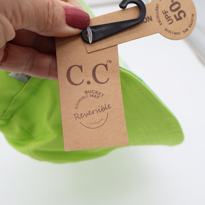 C.C Bucket Hat Women's One Size Lime Mint Green Reversible UPF 50+ NEW