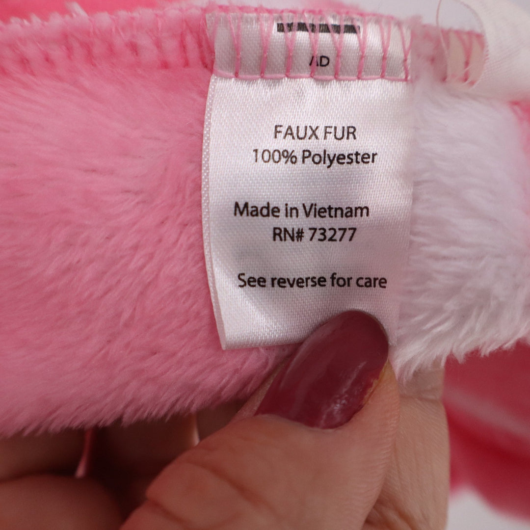 Sonoma Goods For Life Pink White Striped Faux Fur Plush Robe Small
