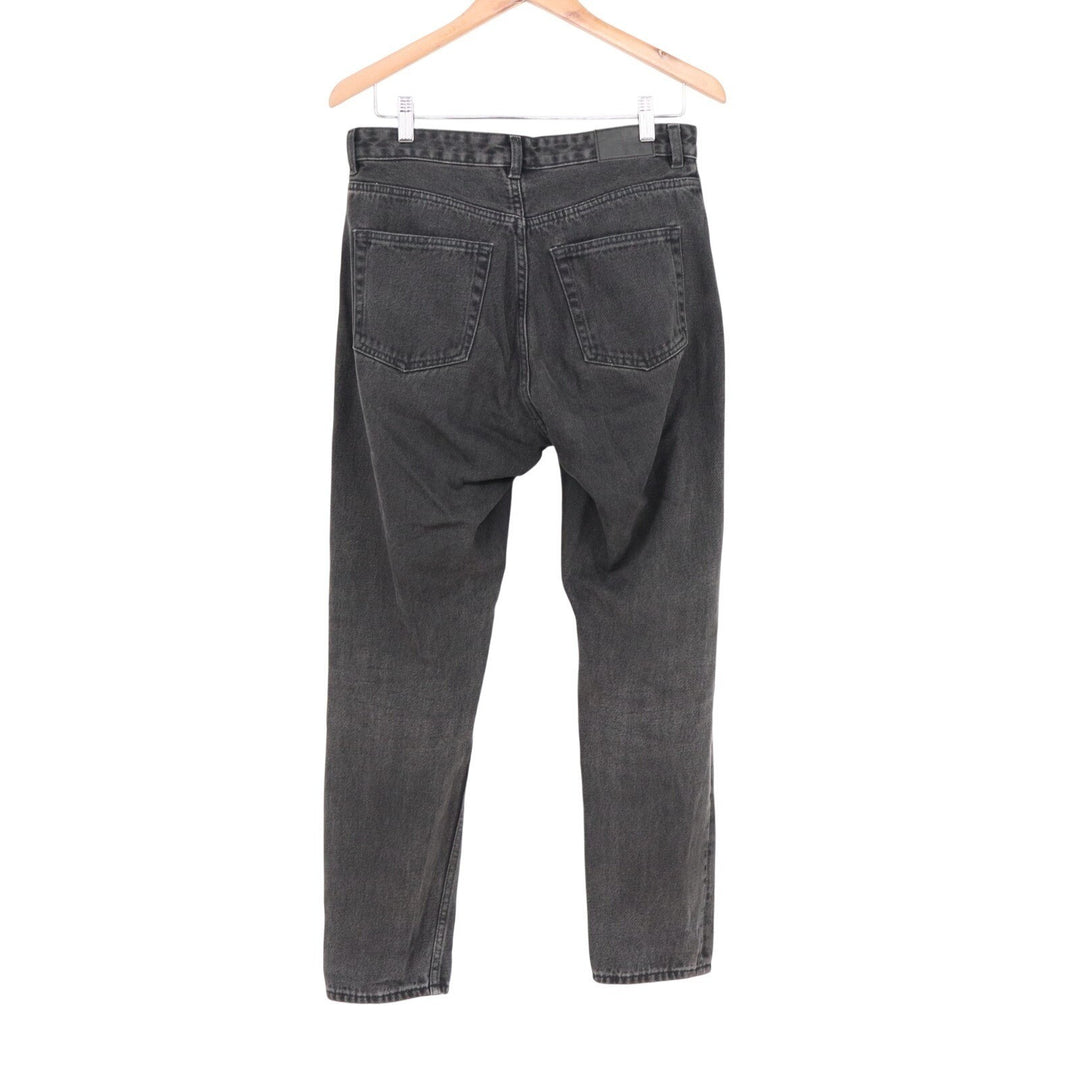 Monki Kimomo Mom Jeans Womens 30 Faded Black Denim Cotton High Rise Relaxed Fit