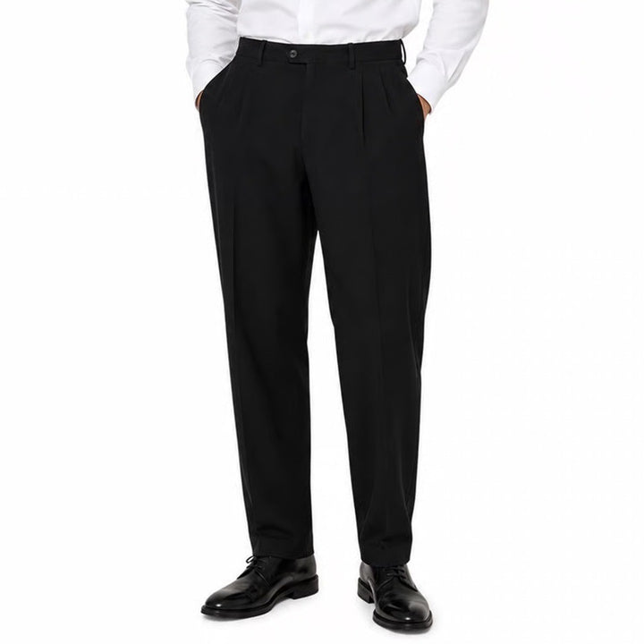 Croft & Barrow Mens Black Dress Pants 34x32 Flat Front Polyester Trousers
