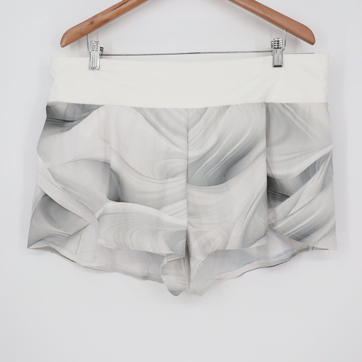 Calia Kick It Up Mid Rise Shorts Dune Print Grey XXL Running Training