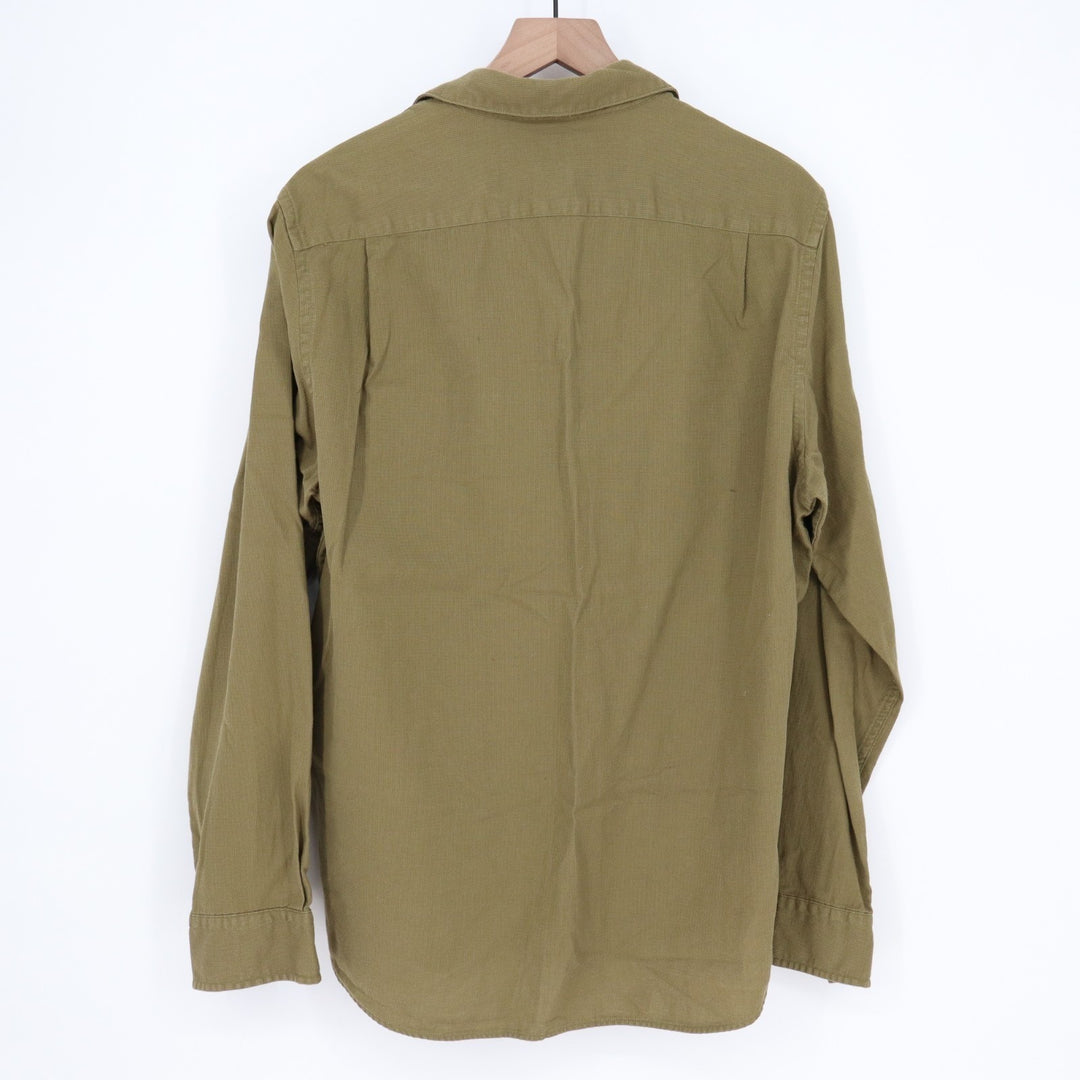 Goodthreads Shirt Mens Large Olive Green Cotton Long Sleeve Slim Fit Button Up
