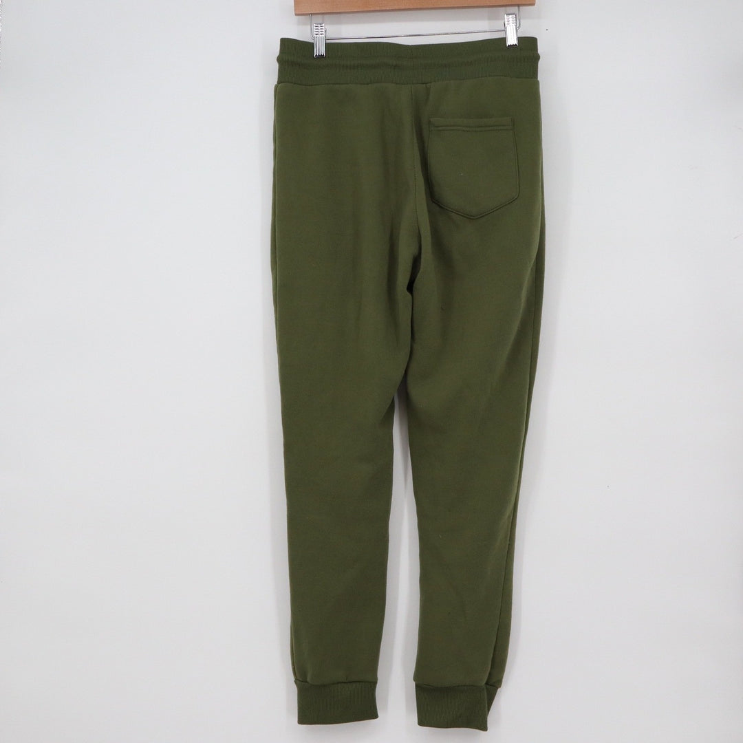 Pure Champ Mens Joggers Olive Green Fleece Sweatpants Zip Pockets Size M 10862