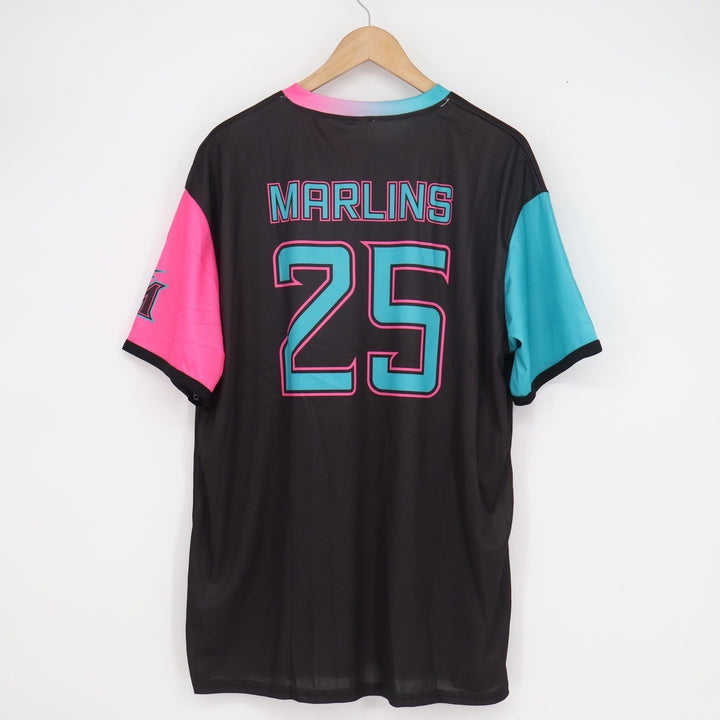 Miami Marlins UHealth Vice City Jersey Black Pink Teal Mens XL