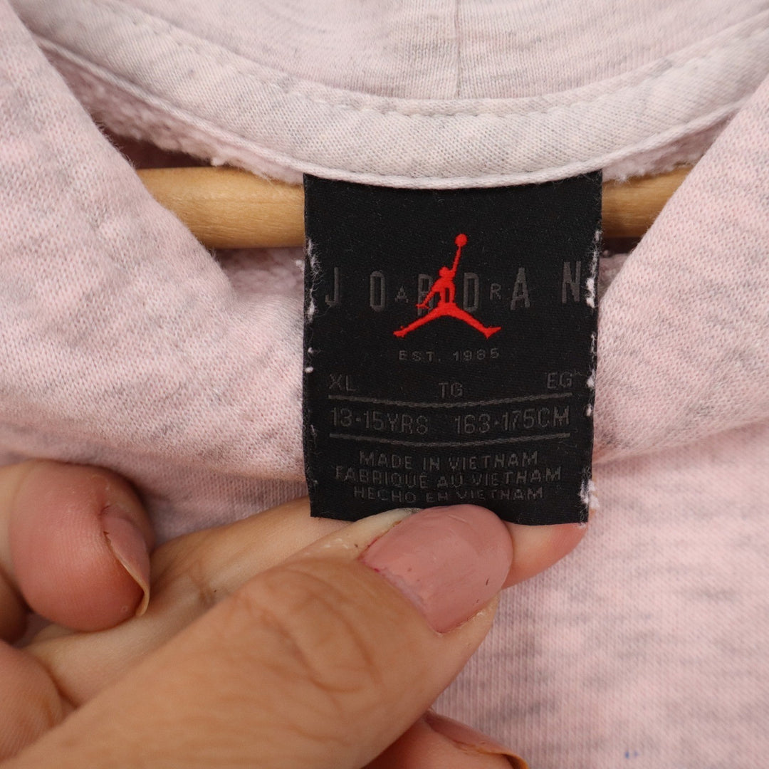 Jordan Boys XL Pink Heathered Jumpman Logo Pullover Hoodie 23 Sleeve Graphic