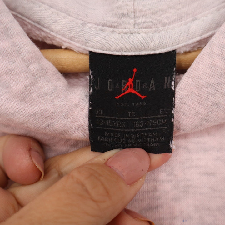 Jordan Boys XL Pink Heathered Jumpman Logo Pullover Hoodie 23 Sleeve Graphic