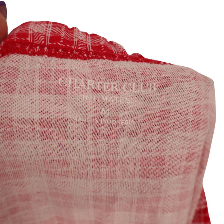 Charter Club Intimates Pajama Pants Womens Medium Red White Gingham Sleepwear