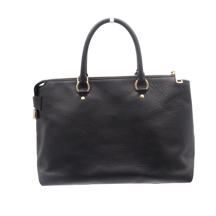 Coach Black Pebbled Leather Satchel Crossbody Bag Gold Hardware