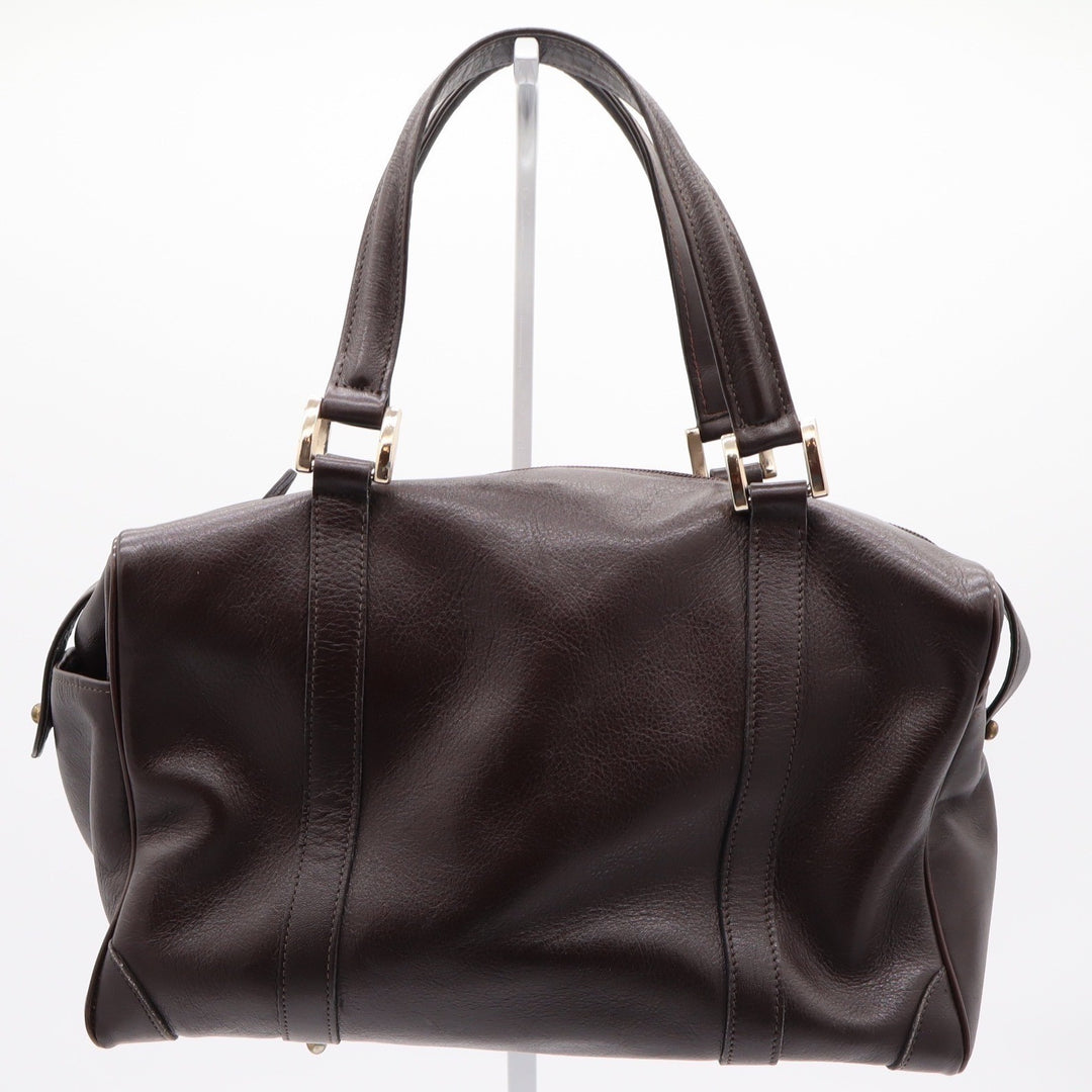 Pierre Cardin Satchel Bag Womens Medium Boston Dark Brown Leather Vintage Fair