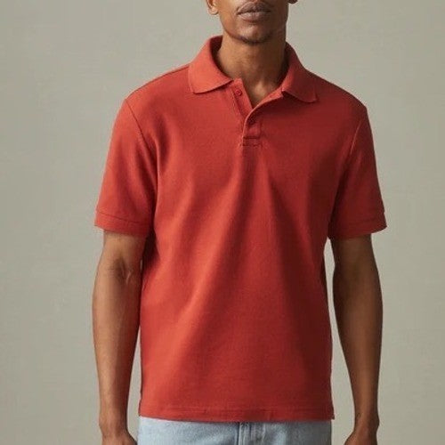 American Giant Standard Polo Shirt Mens XL Orange Short Sleeve Spread Collar