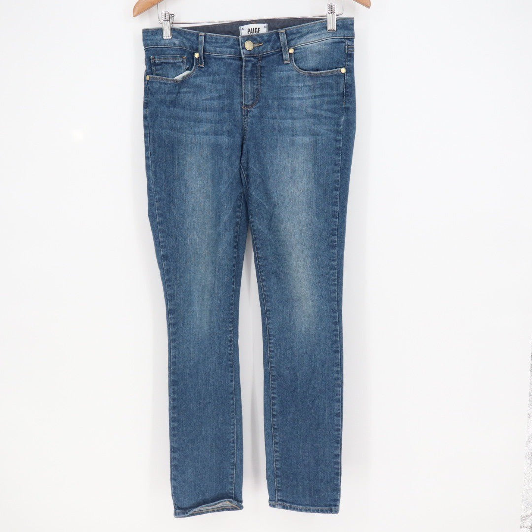 PAIGE Skyline Ankle Peg Jeans Womens Size 28 Medium Wash Straight Leg Denim