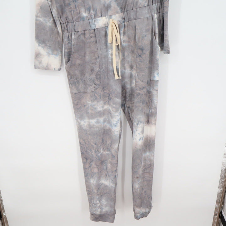 Tie Dye One Piece Jumpsuit Lounge Pajama Pants XL Grey Blue