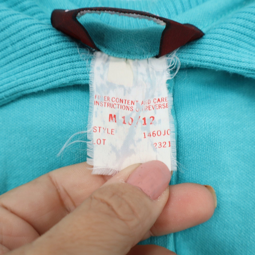 Great Connections Vintage Turquoise Teal Short Sleeve Polo Shirt Medium